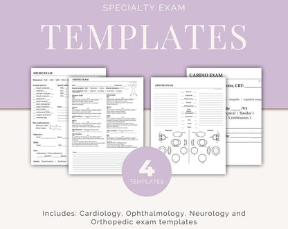 Specialty Exam Templates